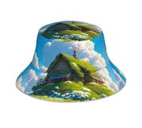 WHJDPP Cappello da pescatore riflettente con stampa nei boschi, per uomini e donne, per viaggi, campeggio, attività all'aperto, nero