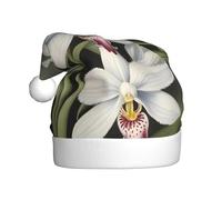 WHJDPP Cappello di Natale con orchidea bianca con campanella, per adulti, regalo per uomini e donne