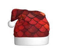 WHJDPP Cappello di Natale per adulti con stampa a squame di pesce rosso, morbido e soffice, ideale per un uso a lungo termine