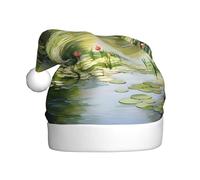 WHJDPP Cappello di Natale stampato con ninfee nello stagno, per adulti, regalo per uomini e donne