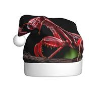 WHJDPP Cappello natalizio con stampa mantide religiosa rossa per adulti, regalo per uomini e donne