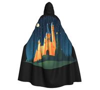 WHJDPP Castello nel cielo stellato Immagine Adult Hooded Cloak è un poncho con cappuccio super grande, confortevole e resistente Halloween