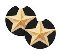 WHJDPP - Confezione da 2 sottobicchieri per auto a doppia pila con stelle a cinque punte stampate accessori per auto, resistenti alle fuoriuscite, ad asciugatura rapida, adatti per auto, camion e