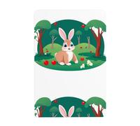 WHJDPP Coniglietto nel frutteto di ciliegie Immagine Tin pittura decorativa 20,3 x 30,5 cm Realizzato in banda stagnata, resistente all'usura e durevole