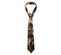 WHJDPP Cravatta da uomo con immagine di iena solitaria, morbida e confortevole, non deformabile, resistente allo sbiadimento, piatta e croccante