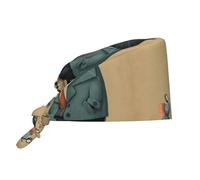 WHJDPP Cuffia da lavoro con gatto e topo per dialogo, per donne e uomini, regolabile, assorbe il sudore, traspirante, nero