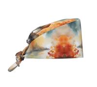 WHJDPP Deer by The River Picture Cleaning Working Cap per donne e uomini, regolabile, assorbe il sudore, traspirante, nero