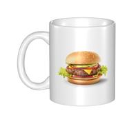WHJDPP Deliziosi hamburger di manzo Tazza in ceramica Tazze per cappuccino, latte, cereali, yogurt, latte, bevande calde o fredde Forno a microonde