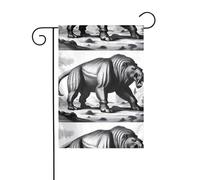 WHJDPP Dino Might - Bandiere da giardino, 30,5 x 45,7 cm, per decorazione da cortile, larghezza palo di 3 cm (solo bandiera, asta non inclusa)