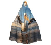 WHJDPP Divertente mantello con cappuccio per adulti con stampa pellicano è un poncho con cappuccio super grande, comodo e resistente per Halloween
