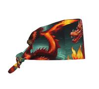 WHJDPP Dragon King in Fire - Cappello da chef per donne e uomini, per uso chirurgico, infermieristico, nero