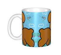 WHJDPP esecuzione cartone animato cane Immagine tazza in ceramica Tazze per cappuccino, latte, cereali, yogurt, latte, bevande calde o fredde Forno a microonde