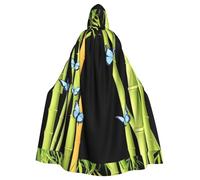 WHJDPP Farfalle nella foresta di bambù immagine Halloween adulto mantello con cappuccio mantello con papillon per feste in costume, cosplay