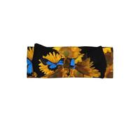 WHJDPP Fascia per capelli con girasoli gialli con farfalle blu, accessorio morbido ed elastico per neonati per servizi fotografici e baby shower