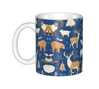 WHJDPP Fauna selvatica caccia cervo orso alce foto tazza in ceramica tazze per cappuccino, latte, cereali, yogurt, latte, bevande calde o fredde forno a microonde