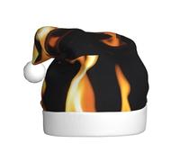 WHJDPP Fiamma Immagine Cappelli di Natale della peluche degli uomini e delle donne, cappucci adulti del partito di festa di Capodanno
