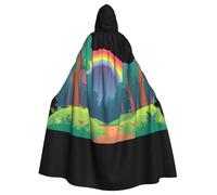 WHJDPP Forest Rainbow Picture Adult Hooded Cloak è un poncho con cappuccio super grande, confortevole e resistente per Halloween