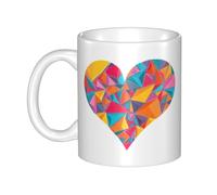 WHJDPP Frammenti d'amore colorati Tazza in ceramica Tazze per cappuccino, latte, cereali, yogurt, latte, bevande calde o fredde Forno a microonde