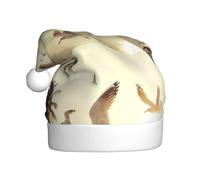 WHJDPP Gabbiano sotto l'immagine dell'albero di cocco Cappelli di Natale della peluche degli uomini e delle donne, cappelli di festa di Capodanno per adulti