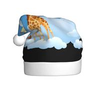 WHJDPP Giraffa tra le nuvole Immagine Cappello di Natale per adulti Adatto per Halloween, Natale e Capodanno indossare