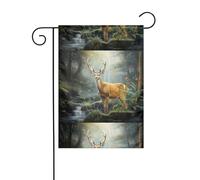 WHJDPP Graziosa bandiera da giardino con stampa di cervo sika, 30,5 x 45,7 cm, per decorazione da cortile, larghezza di 3 cm (solo bandiera, asta non inclusa)