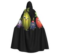 WHJDPP Happy Fruit Star - Mantello con cappuccio per Halloween, con papillon, per feste in costume, cosplay