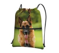 WHJDPP Happy German Shepherd Prints, zaino con chiusura lampo, leggero, impermeabile, con tasca frontale e organizer interno, ideale per viaggi, yoga ed escursionismo