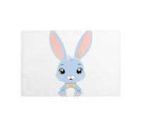 WHJDPP Happy Little Rabbit - Set di 6 tovagliette stampate per tavolo da pranzo, facili da pulire e resistenti, 30,5 x 45,7 cm
