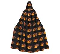 WHJDPP Happy Thanksgiving Turkey Pumpkin Prints - Mantello con cappuccio lungo e comodo per cosplay