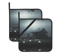 WHJDPP Haunted Mansion - Sottovaso quadrato isolato, 2 pezzi, dotato di una comoda corda laterale per appenderlo facilmente