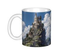 WHJDPP Il castello sulla cima della collina Tazza in ceramica Tazze per cappuccino, latte, cereali, yogurt, latte, bevande calde o fredde Forno a microonde