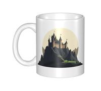 WHJDPP Il castello sulla cima della collina Tazza in ceramica Tazze per cappuccino, latte, cereali, yogurt, latte, bevande calde o fredde Forno a microonde