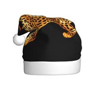 WHJDPP Il leopardo sta mostrando il suo potere Stampa Cappello di Natale per adulti Morbido, leggero e soffice design per uomini e donne