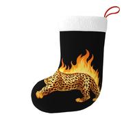WHJDPP Il leopardo sta mostrando il suo potere stampato calze decorative natalizie Aggiungi allegria festiva ad Halloween, Natale