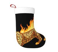 WHJDPP Il leopardo sta mostrando la sua potenza stampa calze decorative natalizie per decorare durante Halloween, Natale e Capodanno