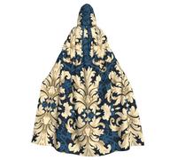 WHJDPP Il mantello con cappuccio damascato per adulti è un poncho con cappuccio super grande, confortevole e resistente per Halloween