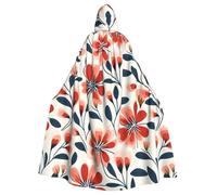 WHJDPP Il mantello con cappuccio moderno con stampa floreale per adulti è un poncho con cappuccio super grande, confortevole e resistente per Halloween