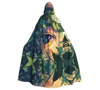 WHJDPP Il mantello con cappuccio per adulti con immagine del mondo colorato negli occhi è un poncho con cappuccio super grande, confortevole e resistente per Halloween