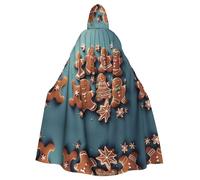 WHJDPP Il mantello con cappuccio per adulti con immagine di biscotti di pan di zenzero è un poncho con cappuccio super grande, comodo e resistente per Halloween