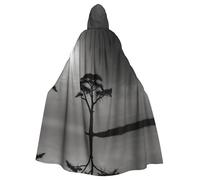 WHJDPP Il mantello con cappuccio per adulti con silhouette di cipresso è un poncho con cappuccio super grande, confortevole e resistente per Halloween