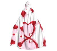 WHJDPP Il mantello con cappuccio per adulti con stampa a cuore rosso è un poncho con cappuccio super grande, confortevole e resistente per Halloween
