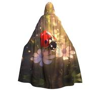 WHJDPP Il mantello con cappuccio per adulti con stampa coccinella adorabile è un poncho con cappuccio super grande, confortevole e resistente per Halloween