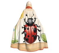 WHJDPP Il mantello con cappuccio per adulti con stampa coccinella del fumetto è un poncho con cappuccio super grande, comodo e resistente per Halloween