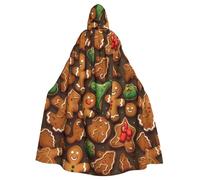 WHJDPP Il mantello con cappuccio per adulti con stampa di biscotti di pan di zenzero è un poncho con cappuccio super grande, comodo e resistente per Halloween