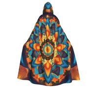 WHJDPP Il mantello con cappuccio per adulti con stampa mandala caleidoscopio è un poncho con cappuccio super grande, comodo e resistente per Halloween