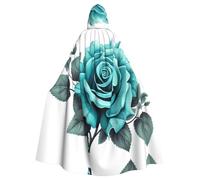WHJDPP Il mantello con cappuccio per adulti con stampa rosa grigio turchese è un poncho con cappuccio super grande, confortevole e resistente per Halloween
