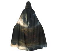 WHJDPP Il mantello con cappuccio per adulti con stampa tornado è un poncho con cappuccio super grande, confortevole e resistente per Halloween