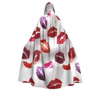 WHJDPP La bellezza dei segni del rossetto immagine Halloween adulto mantello con cappuccio mantello con papillon per feste in costume, cosplay