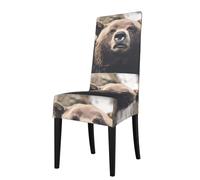 WHJDPP La copertura per sedia da pranzo Bear in the Wild è facile da smontare e realizzata in tessuto ad alta resilienza resistente all'usura