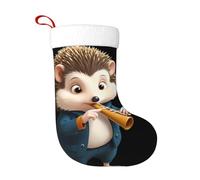 WHJDPP Little Hedgehog Playing The Flute Printing Christmas calze decorative per decorare durante Halloween, Natale e Capodanno